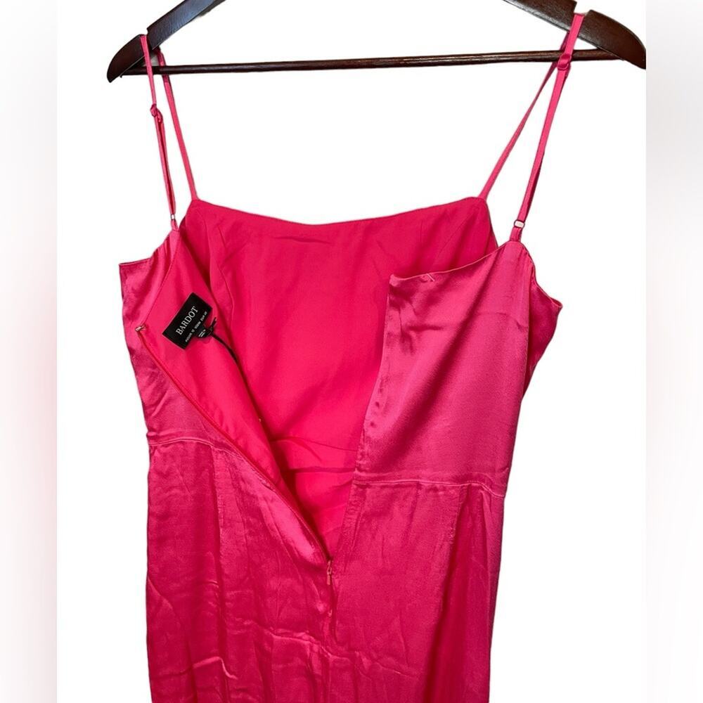 BARDOT NWT Zadie Rouched Midi Dress In Raspberry Pink Size US 8/Medium $129 MSRP - Picture 9 of 12
